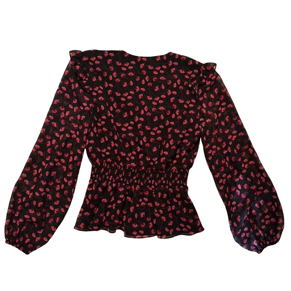 Milly Ruffle-Trim Tieneck Blouse - Picture 6 of 10